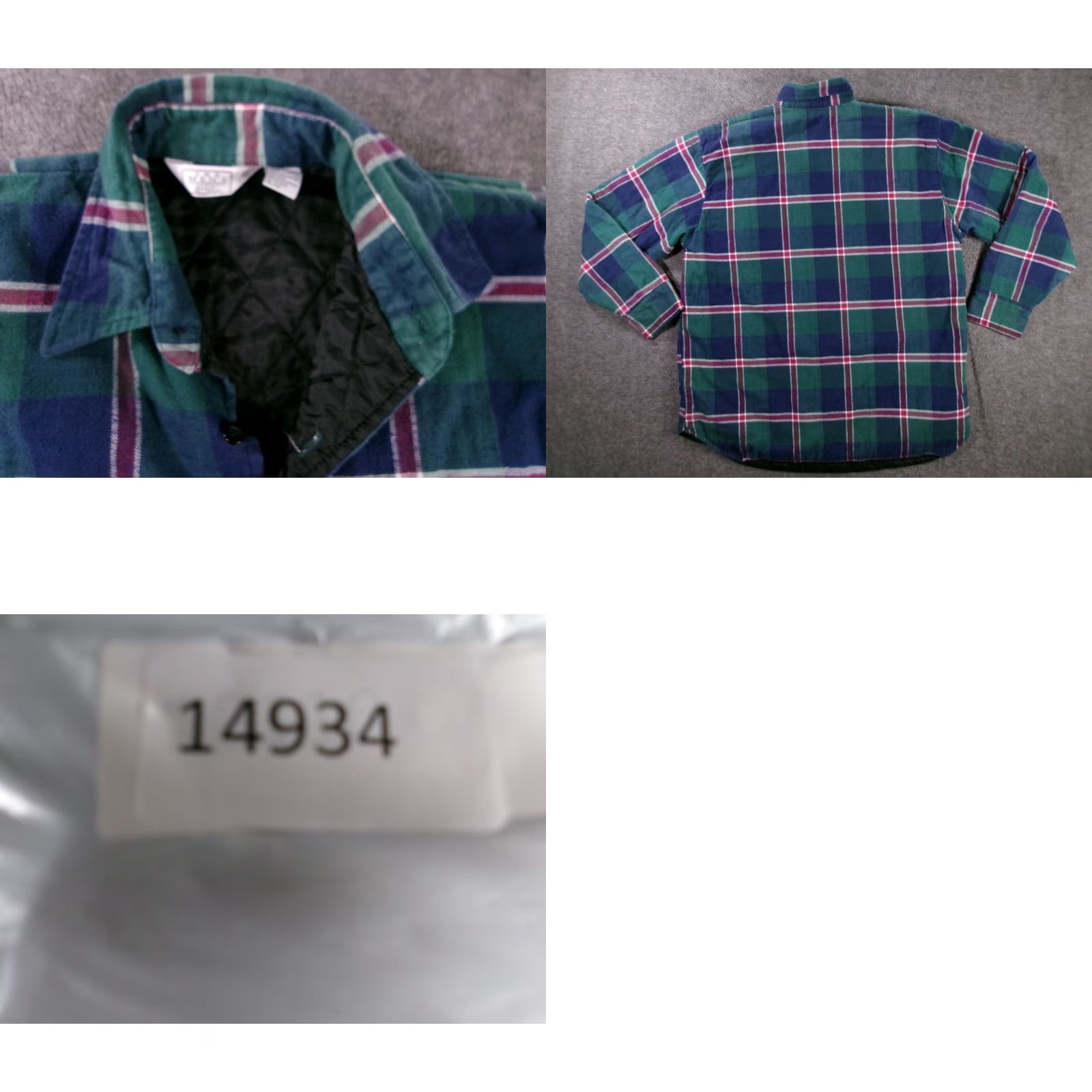 Sears Vintage Sears Shirt Men Large Green Plaid Flannel Quilted Lined Shacket Workwear Size US L / EU 52-54 / 3 - 8 Thumbnail