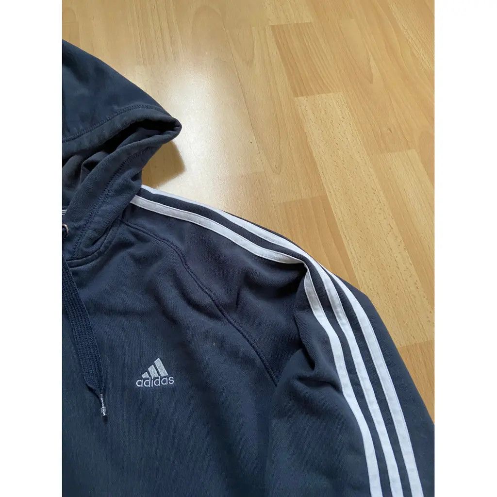 Adidas Adidas Navy 3-Stripes Zip Hoodie (XXL) Size US XXL / EU 58 / 5 - 3 Thumbnail