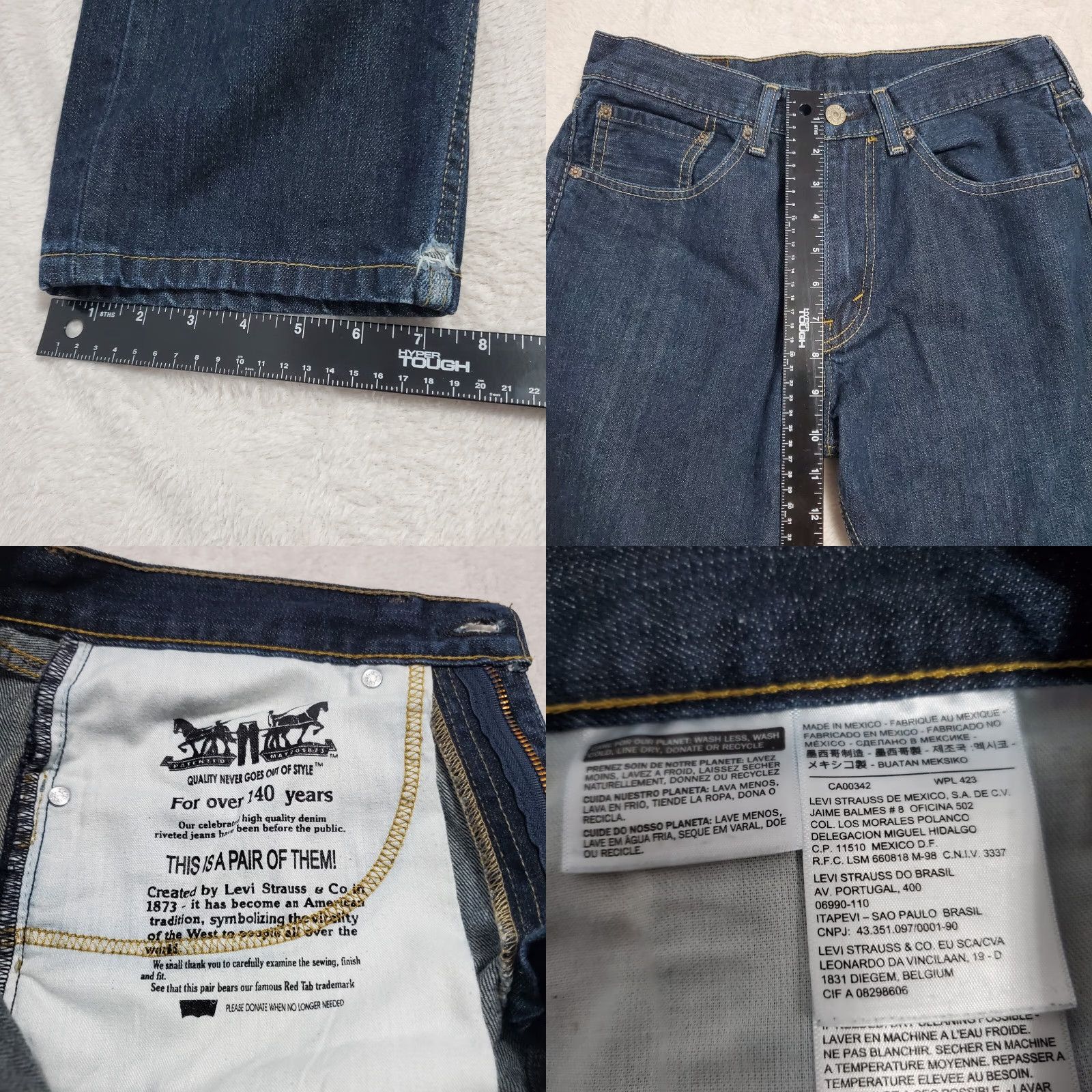 Levi's VINTAGE Levi's 505 Jeans Men 32X34 Blue Straight Leg Regular Fit Denim 30X32 FLAW Size US 30 / EU 46 - 8 Thumbnail