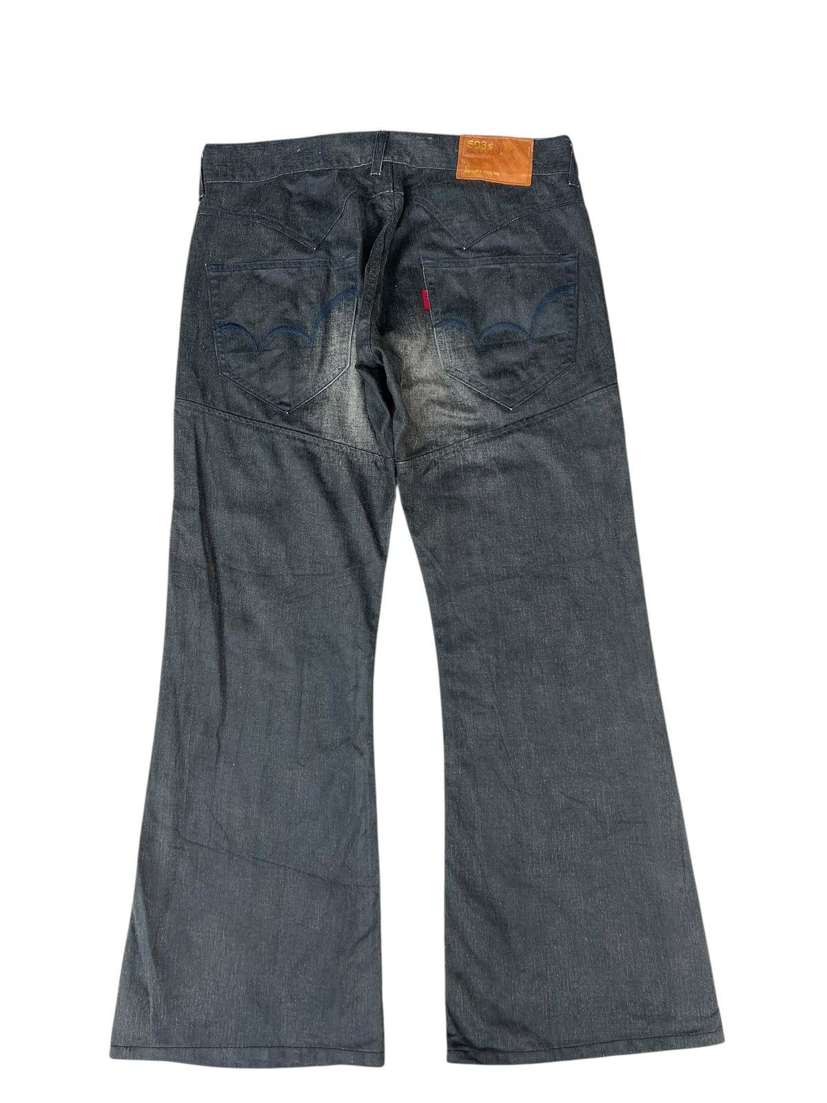 Edwin Vintage Y2K Edwin 503SS4 Waxed Denim Flare Westerner Jeans Size US 33 - 13 Thumbnail