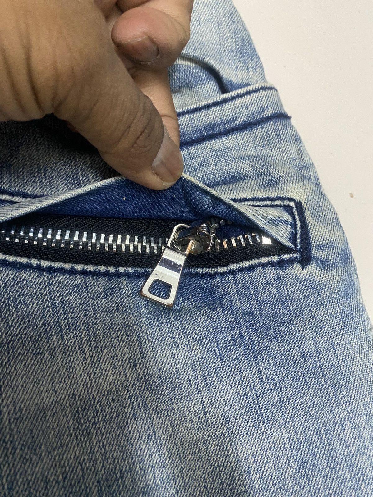 Balmain Men's Balmain Biker Denim Jeans . Hard To Find Style. Size US 39 - 10 Thumbnail