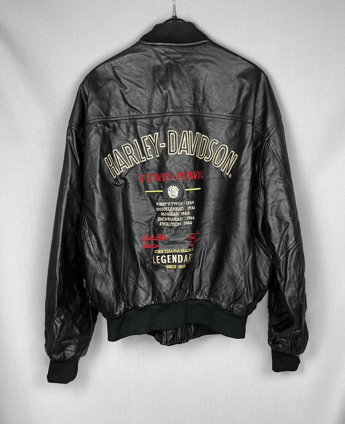 Harley Davidson × Vintage Harley Davidson leather jacket big logo vintage Size US XL / EU 56 / 4 - 10 Thumbnail