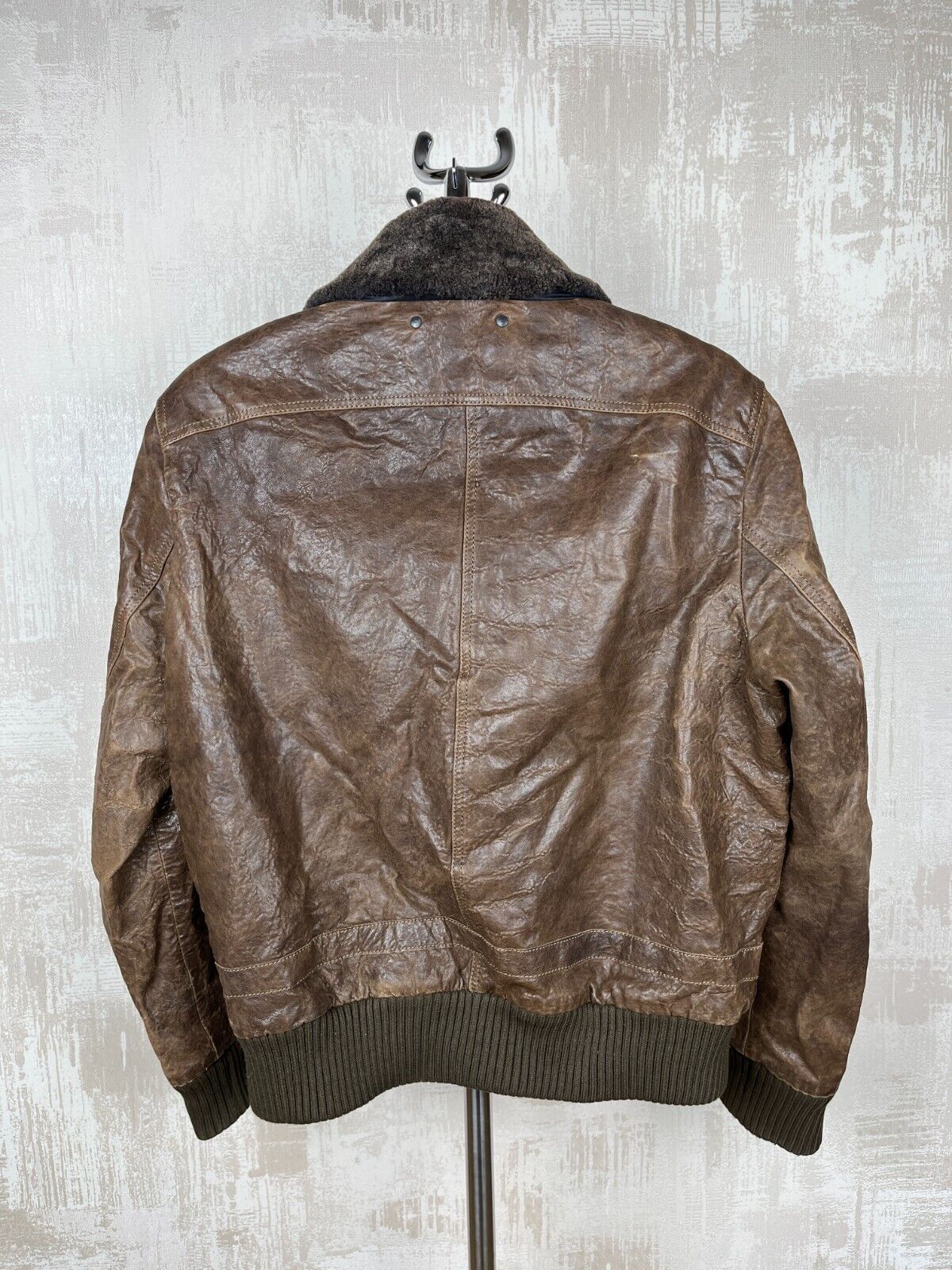 Hugo Boss Hugo Boss Orange Aviator Leather Bomber Jacket Distressed Size US M / EU 48-50 / 2 - 17 Thumbnail