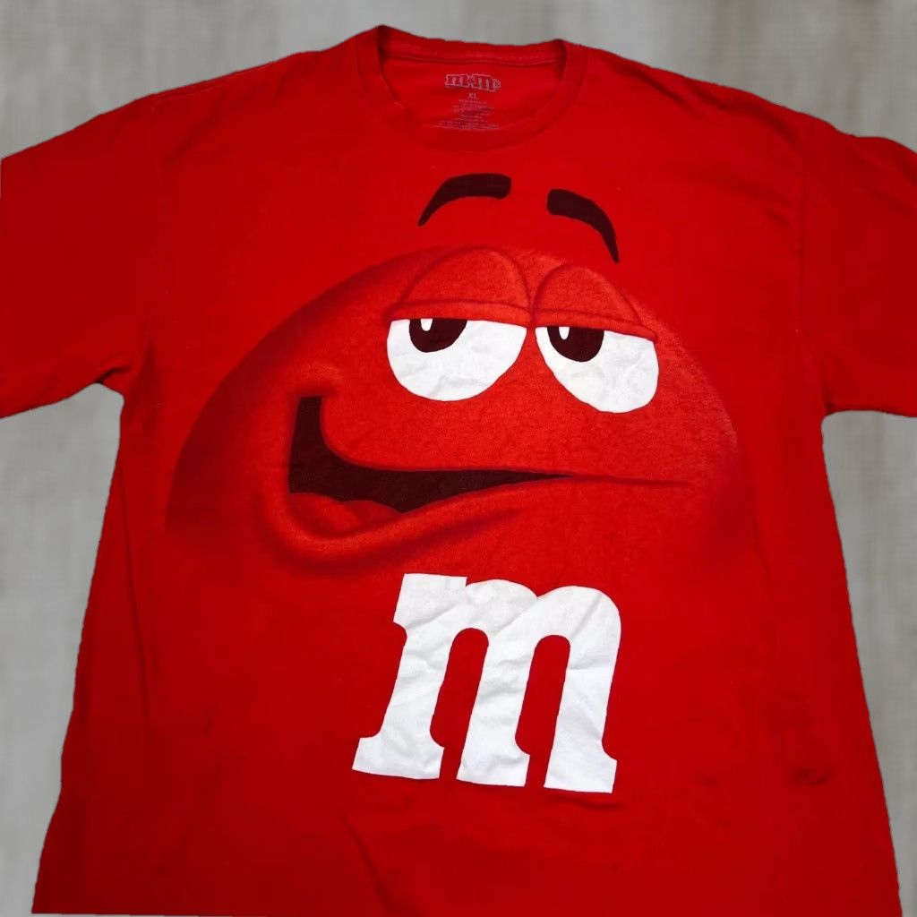 Vintage VINTAGE M&Ms Shirt Men XL Red Tee All Over Print AOP Y2K Cyber Big Head Racing Shirt Size US XL / EU 56 / 4 - 1 Thumbnail