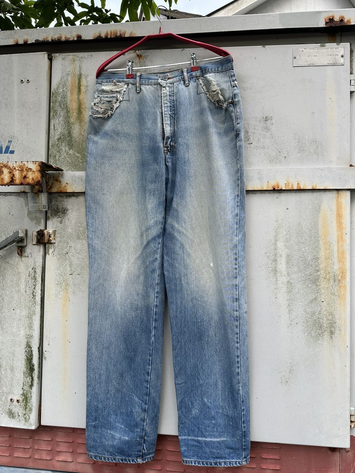 Fred Perry 👹Vintage Fred Perry Distressed Pocket Baggy Denim Size US 31 - 2 Thumbnail