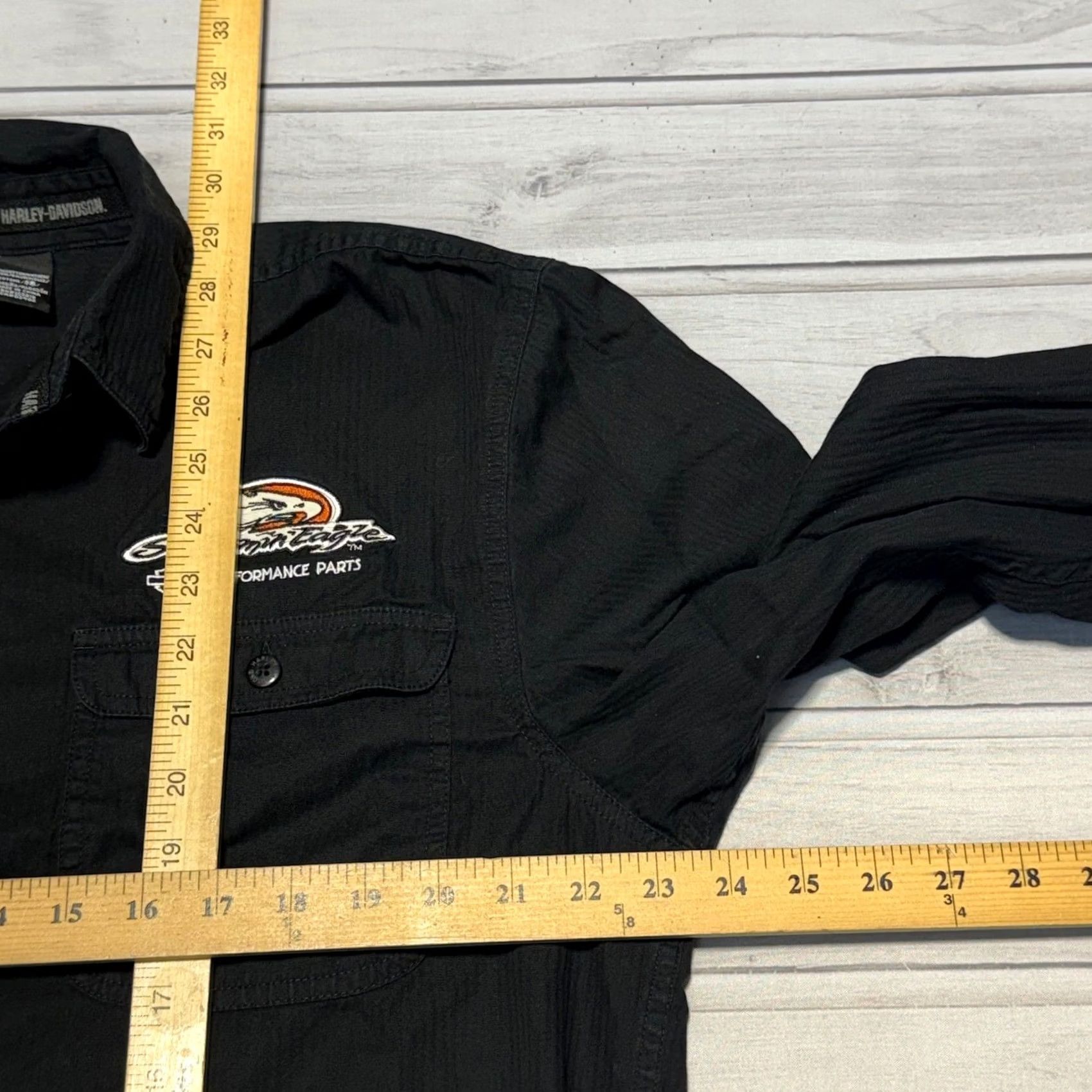 Harley Davidson Harley-Davidson Button Down Shirt Mens Large Black Screamin Eagle Racing Logo Size US L / EU 52-54 / 3 - 6 Thumbnail