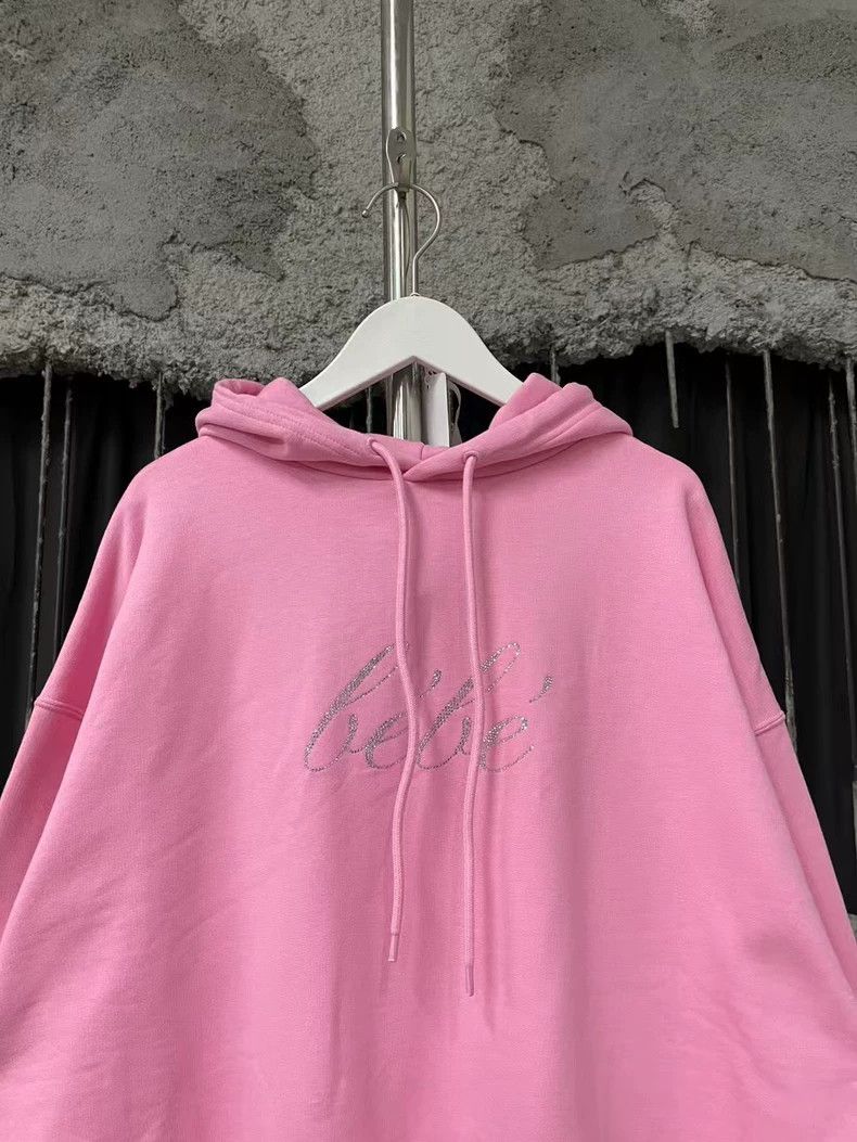 Balenciaga Balenciaga Pink Rhinestone Hoodie 2503-Nextarrow Size US S / EU 44-46 / 1 - 3 Thumbnail