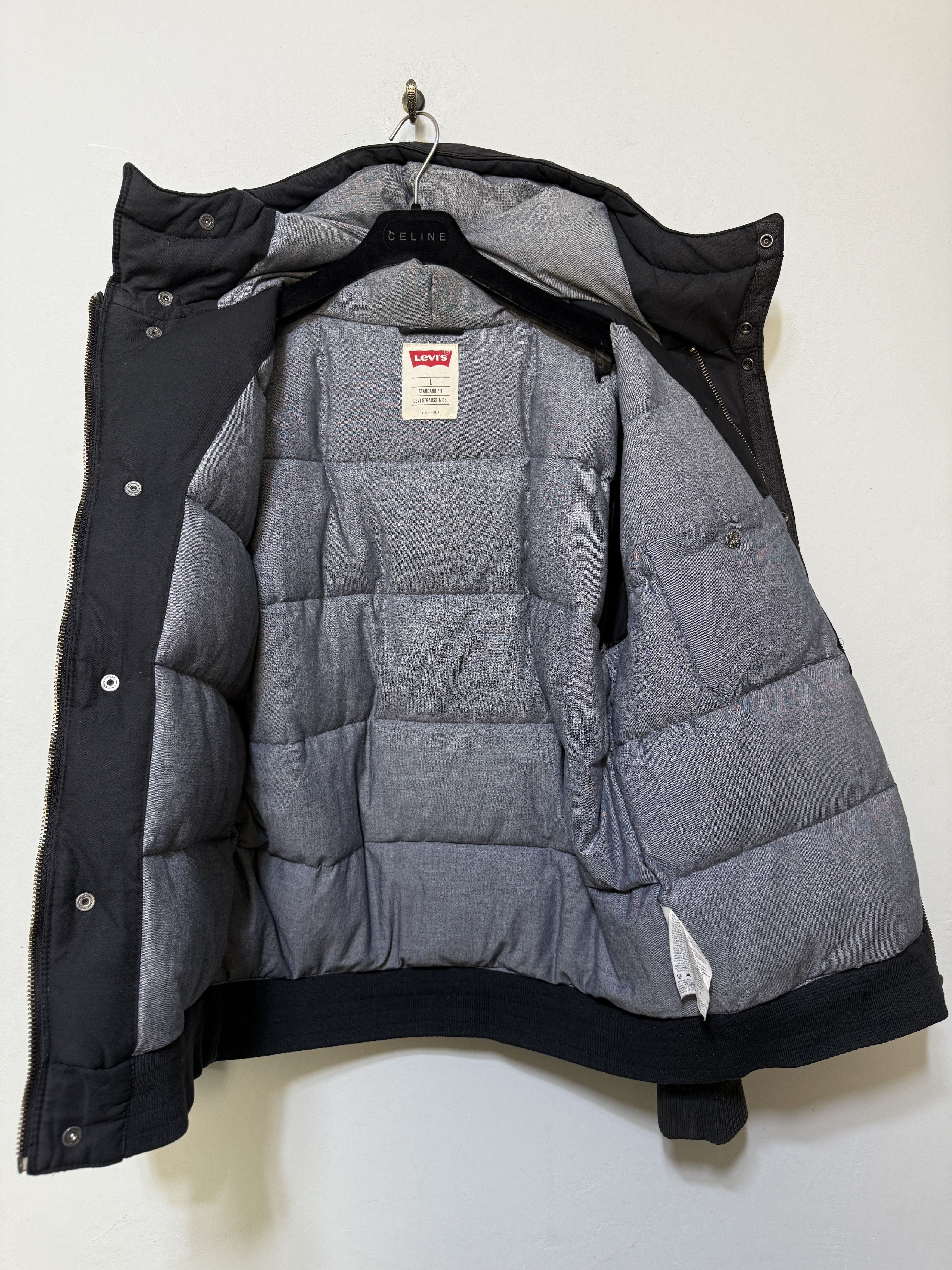 Levi's Bomber puffer levis size L dark gray multipocket goose down Size US L / EU 52-54 / 3 - 8 Thumbnail