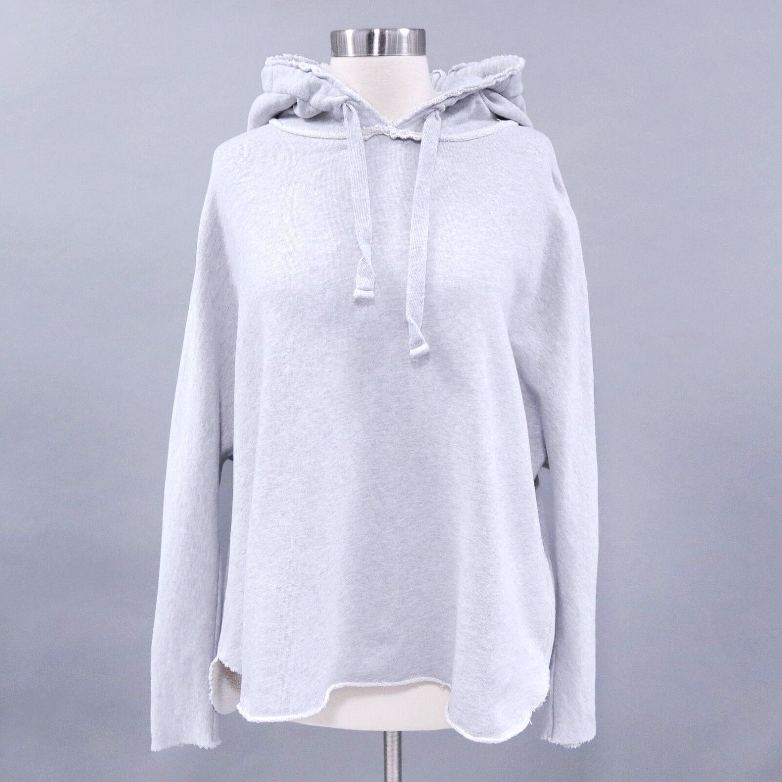 image of Vintage Frank & Eileen Kane Capelet Hoodie Sweatshirt Womens Xs Gray Melange Oversized in White