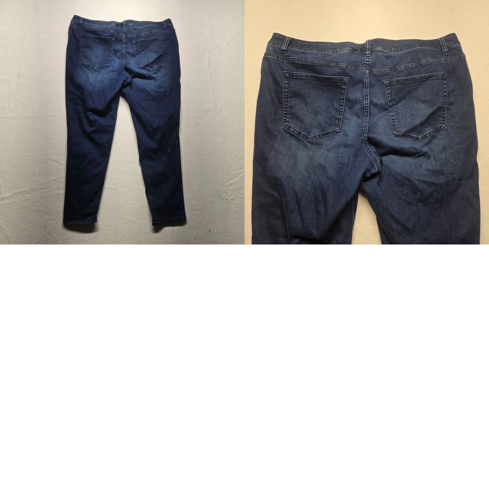 Denime Venezia Blue Denim Pants Women's Plus Size 24 Dark Wash Flat Front Regular Fit Size 42" / US 20 - 8 Thumbnail