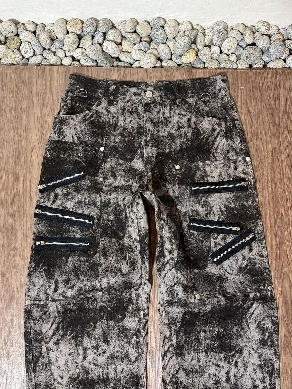 If Six Was Nine × Japanese Brand × Seditionaries Japanese Slash Number Punk Multizipper Washed Pants Size US 30 / EU 46 - 4 Thumbnail