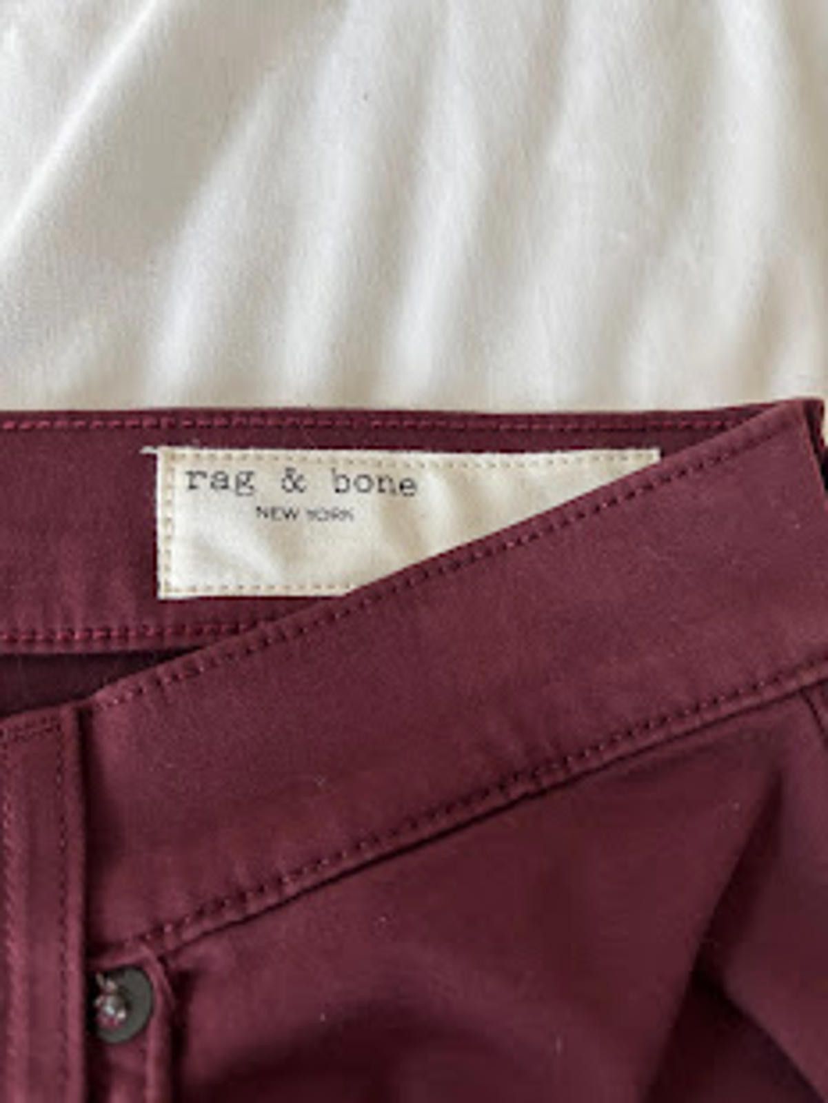 Rag & Bone rag & bone High Rise Skinny Ankle Burgandy Size 28 NWT Size 28" / US 6 / IT 42 - 4 Thumbnail