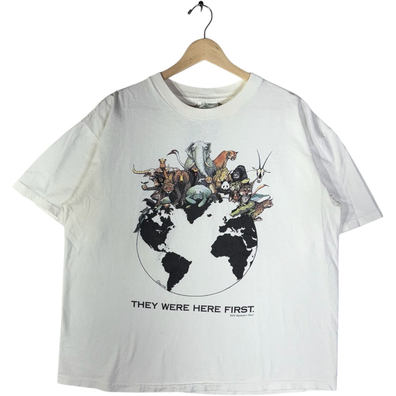 Vintage Vintage Wildlife "They Were Here First" Tee Large Size US L / EU 52-54 / 3 - 1 Thumbnail