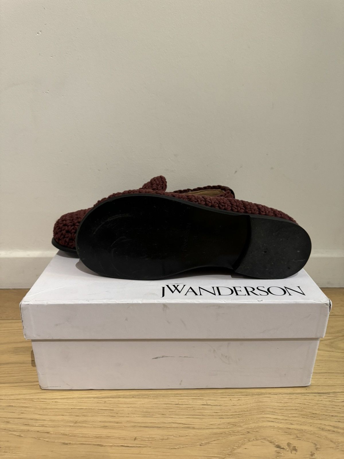 JW Anderson JW Anderson Crochet Cotton Loafers Shoes Moccasin Burgundy Size US 6.5 / IT 36.5 - 2 Thumbnail