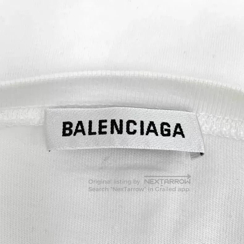 Balenciaga Balenciaga White Cotton Round Neck Short Sleeve T-Shirt Size US XS / EU 42 / 0 - 6 Thumbnail