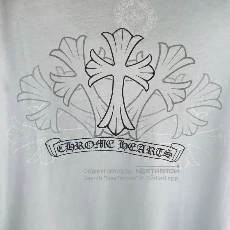 Chrome Hearts CHROME HEARTS Size L White sketch scroll phantom cross long Size L / US 10 / IT 46 - 4 Thumbnail