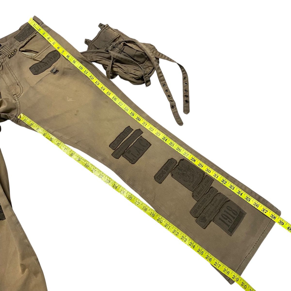Japanese Brand IN THE ATTIC Sunfaded Holster Cargo Pants Flare Patches Size US 30 / EU 46 - 18 Thumbnail
