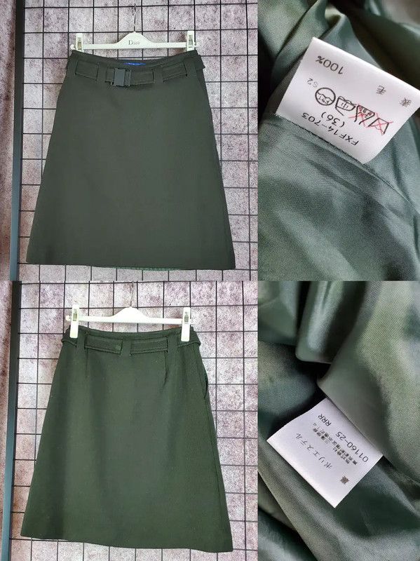 Burberry Burberry Green Wool A-Line Skirt for Spring Size 23" - 1 Thumbnail