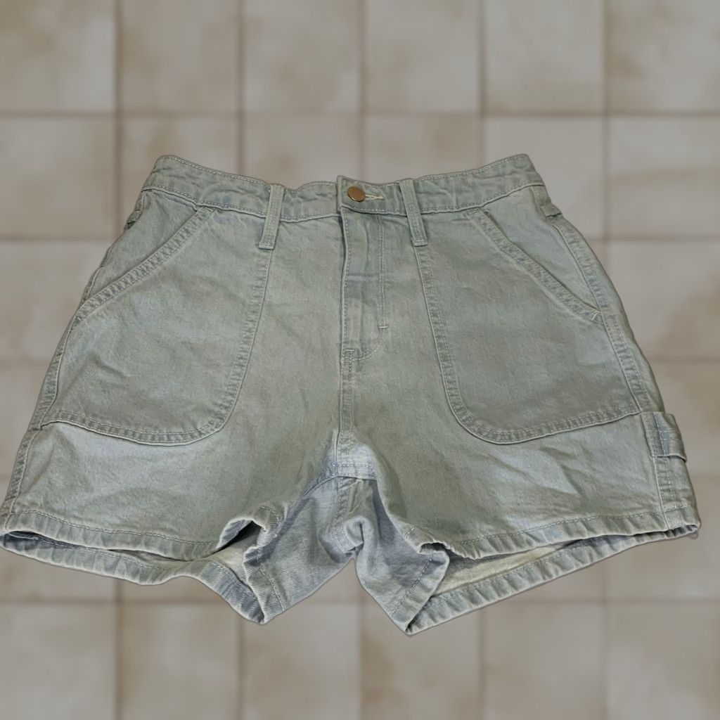 Vintage Vintage Women's Jean Shorts 2/26 High Rise Midi 90s Retro Casual Denim 29x3.5 Stretch Blue Women's Size 26" / US 2 / IT 38 - 1 Thumbnail