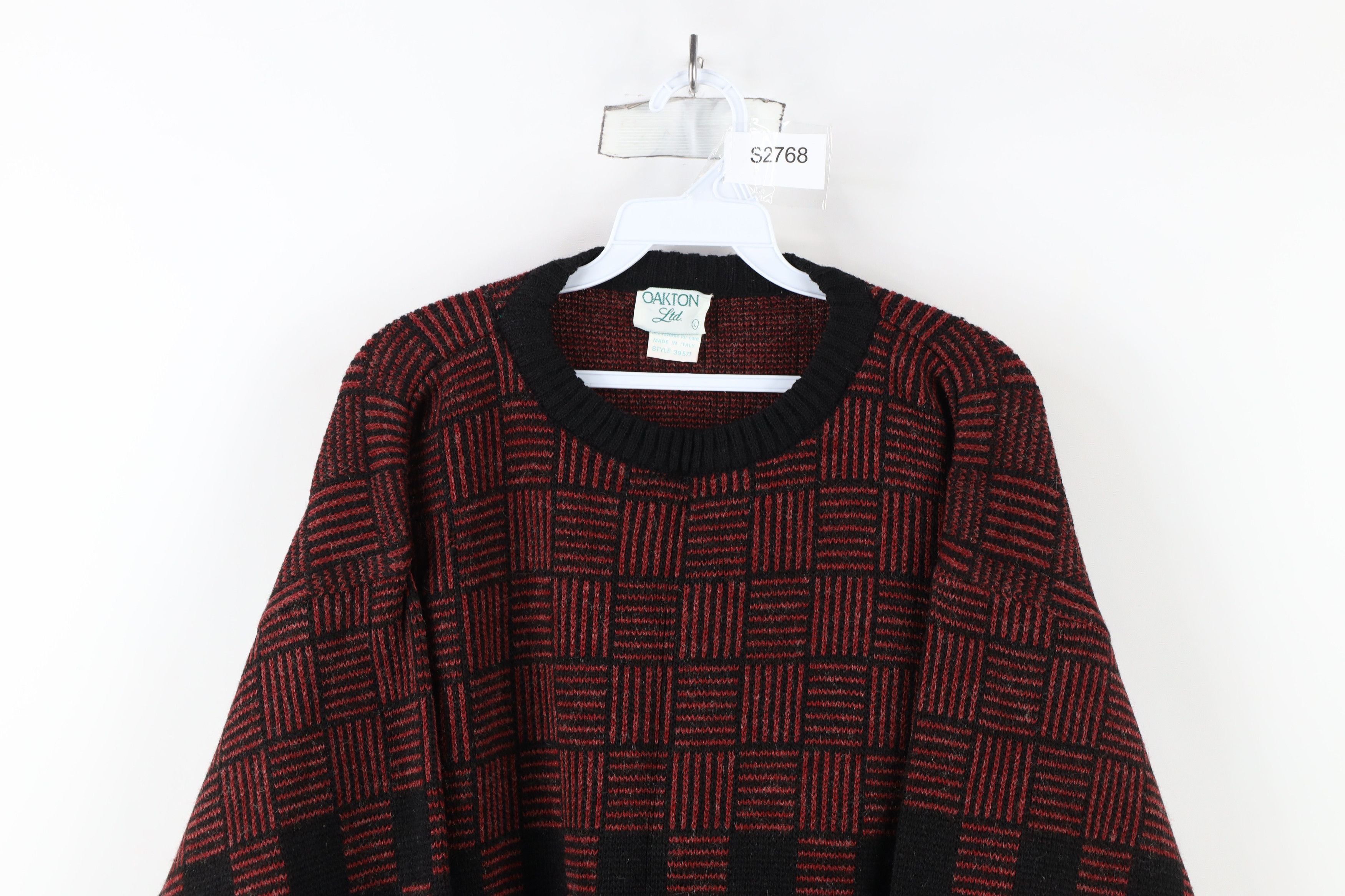 Vintage Vintage 90s Coogi Style Wool Blend Checkered Knit Sweater Size US L / EU 52-54 / 3 - 2 Thumbnail