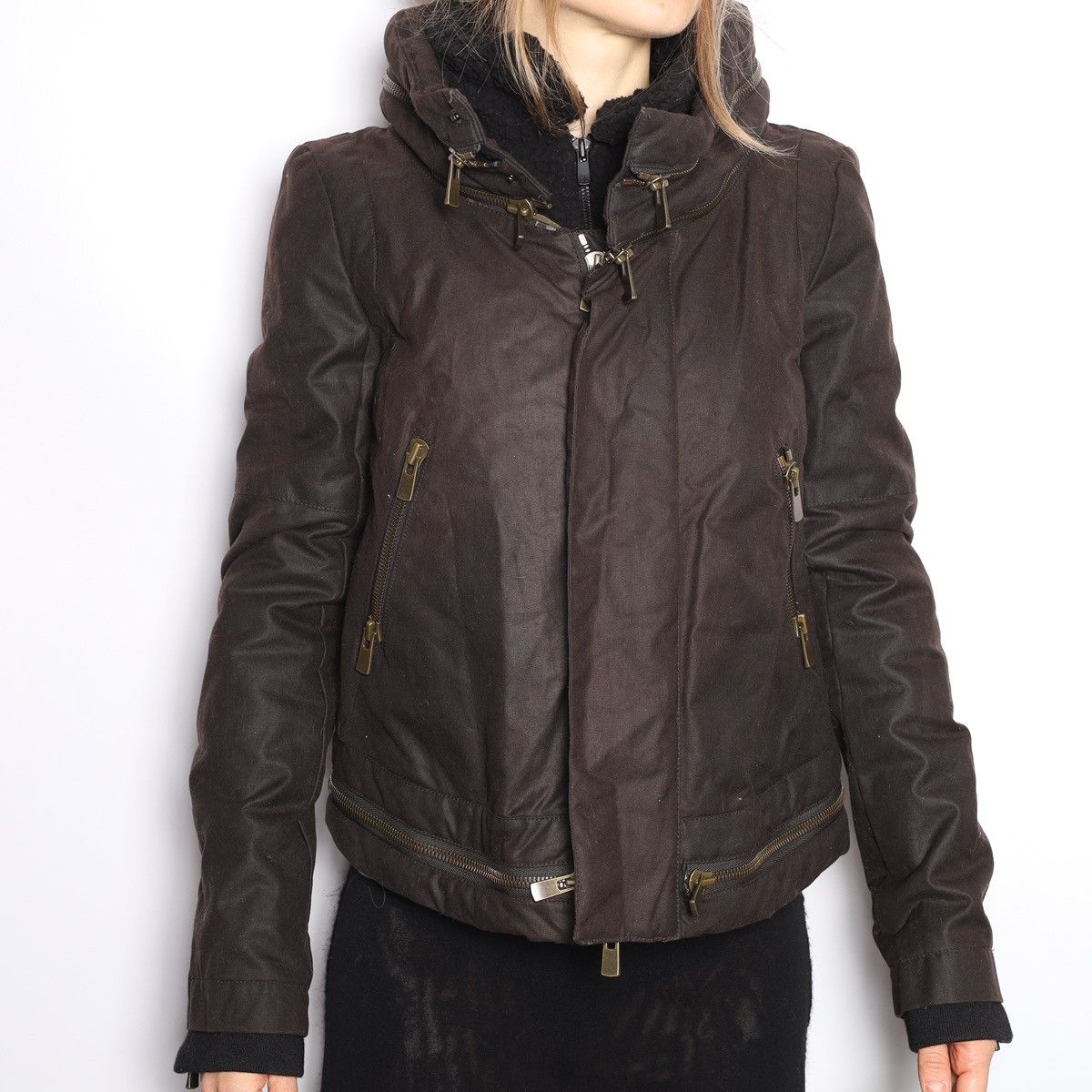 Givenchy Givenchy Archive Brown Fleece Lined Flight Jacket Zipper Size XS / US 0-2 / IT 36-38 - 3 Thumbnail