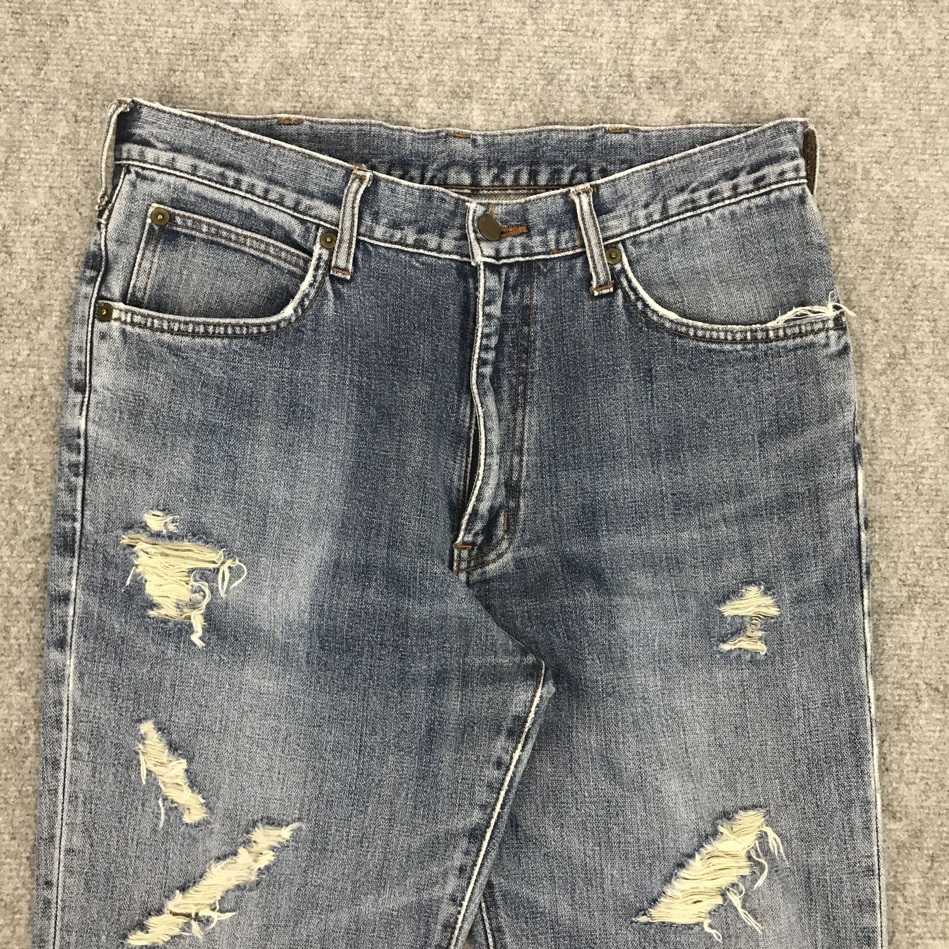 Japanese Brand × Wrangler FLARE WRANGLER DENIM BOOTCUT DISTRESSED JENAS PANTS Size US 33 - 3 Thumbnail