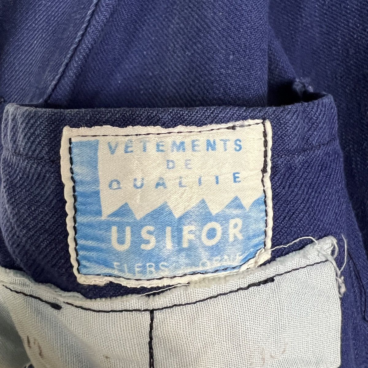 Vintage 50s 60s Vintage French Worker Sanfor Unifor Chore Coat Belt Size US L / EU 52-54 / 3 - 22 Thumbnail
