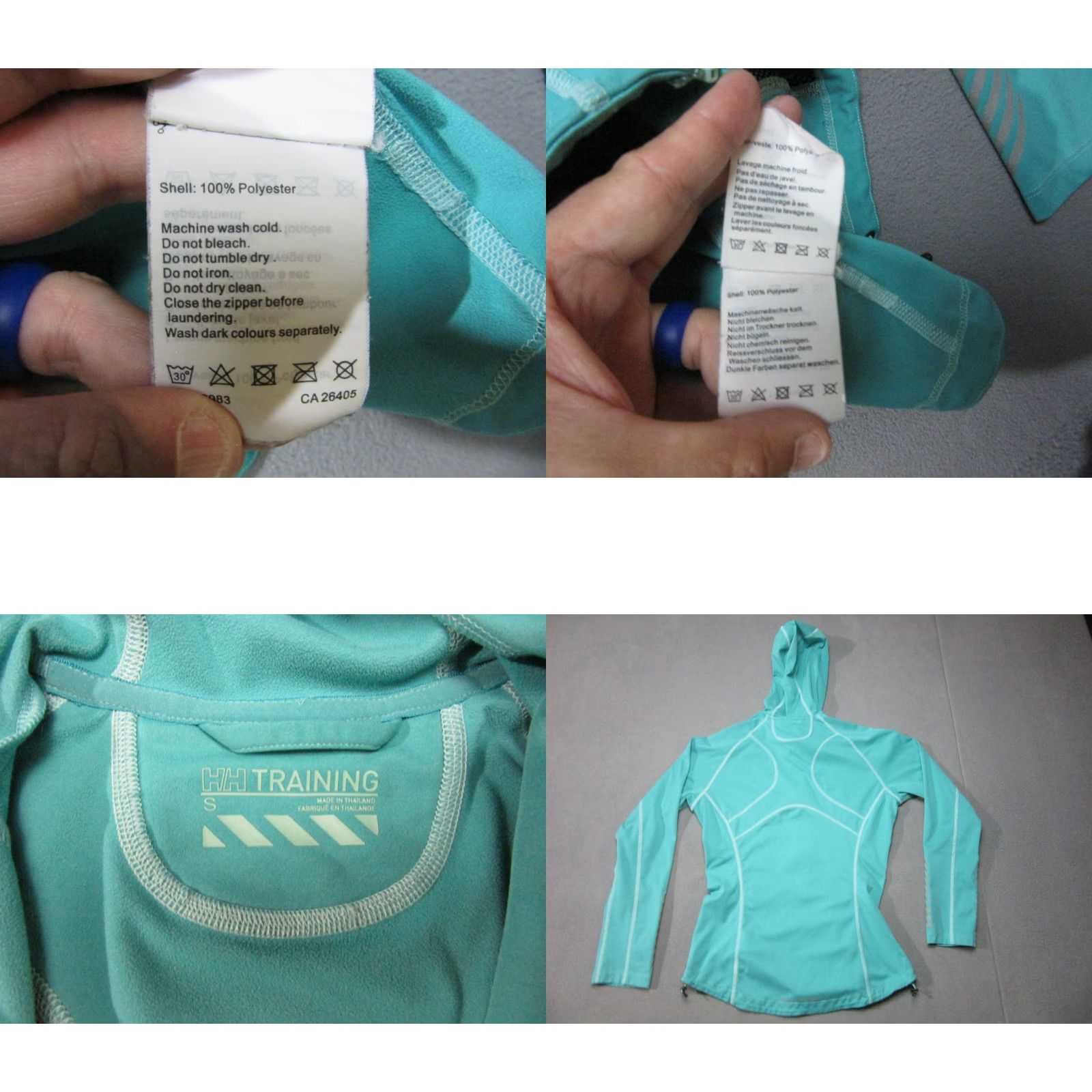 Helly Hansen Helly Hansen Training Jacket Womens Small Aqua Blue Hooded Activewear Full Zip Size S / US 4 / IT 40 - 8 Thumbnail