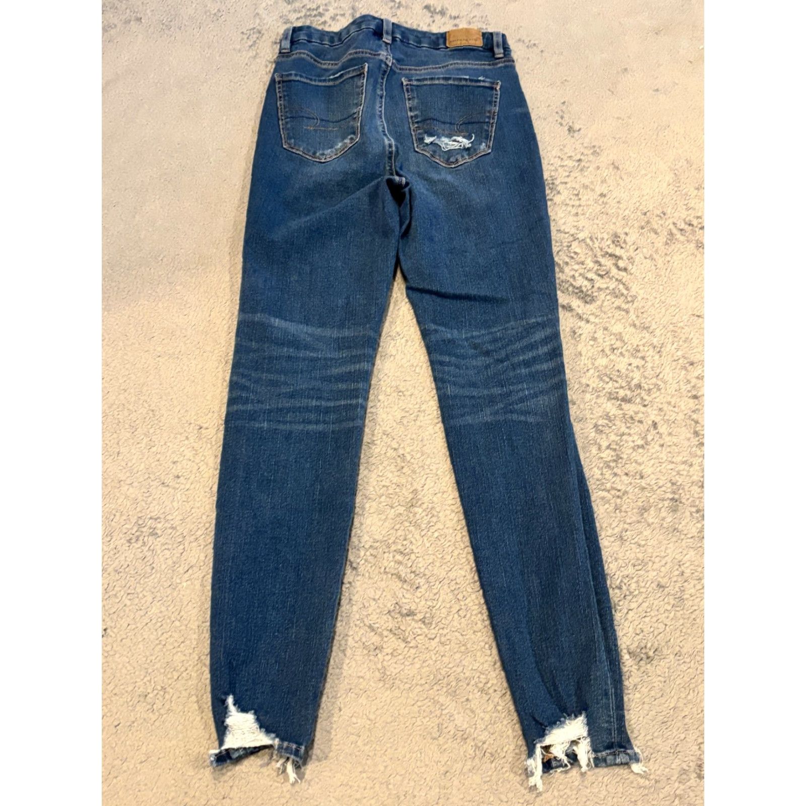 American Eagle Outfitters American Eagle Jeans Womens 0 Dark Blue Denim Super Hi-Rise Curvy Jegging Skinny Size 25" / US 0 / IT 36 - 8 Thumbnail