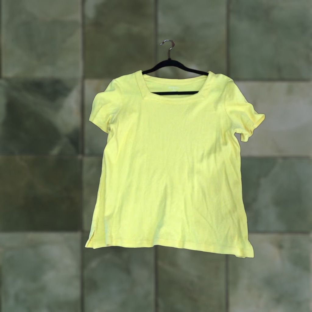 Vintage VINTAGE Kim Rogers Women's Blouse Short Sleeve Size Medium Yellow Cotton Casual Shirt Size M / US 6-8 / IT 42-44 - 1 Thumbnail