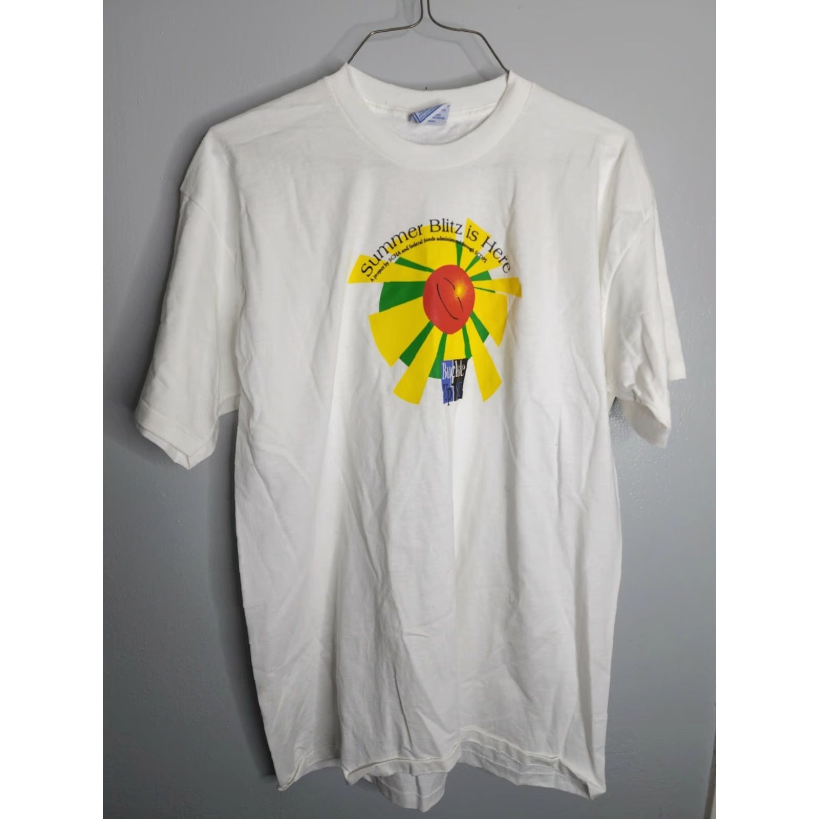 Vintage Vintage All Sport Men's XL Summer Blitz Sunshine T Shirt 90s Game Madden Crew Neck Cotton White Size US XL / EU 56 / 4 - 2 Thumbnail