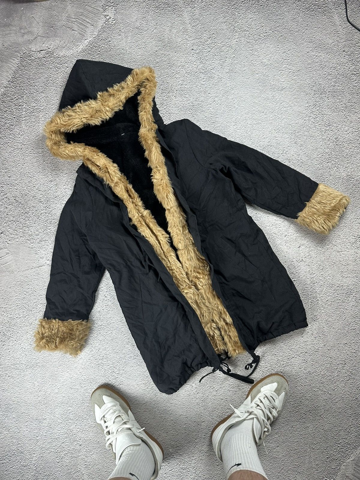 If Six Was Nine Fur Fuzzy Faux Jacket LGB Gothic Hype Coat Opium Parka Size M / US 6-8 / IT 42-44 - 3 Thumbnail