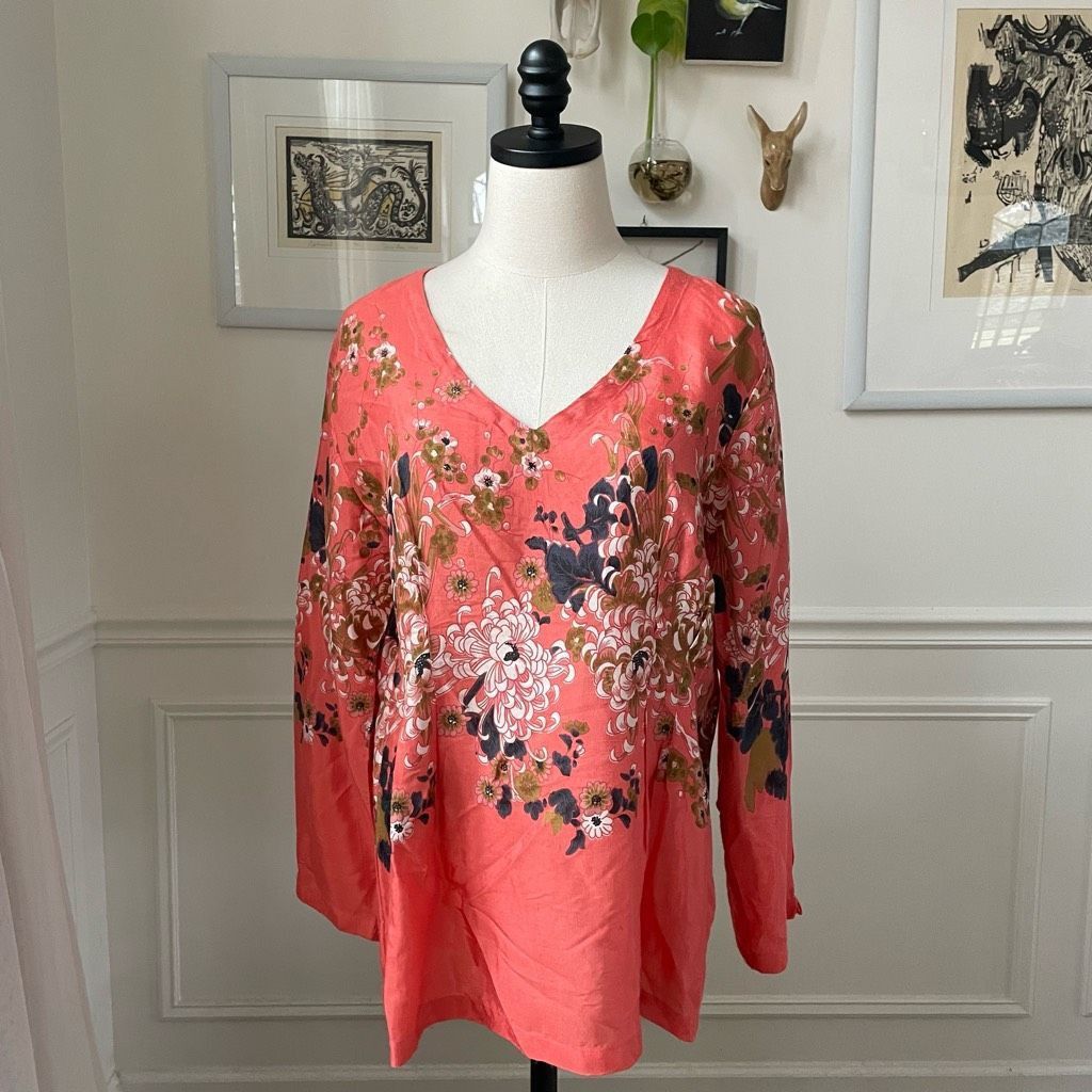 Other Masai Copenhagen Neiman Marcus Dafna Coral Blush Floral Top Size M / US 6-8 / IT 42-44 - 1 Thumbnail