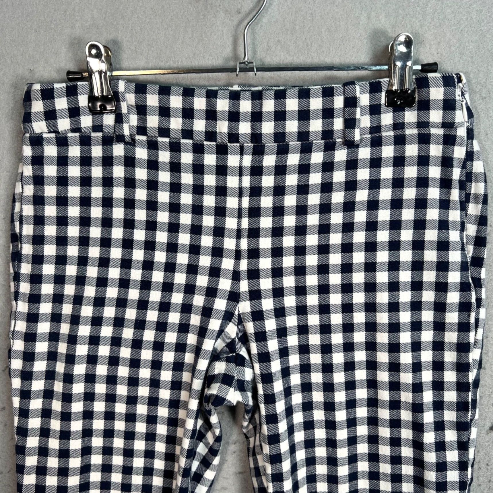 J.Crew J.Crew Winnie Pant Navy White Gingham Cotton Blend Womens Slim Fit Size 2 Pants Size 26" / US 2 / IT 38 - 5 Thumbnail