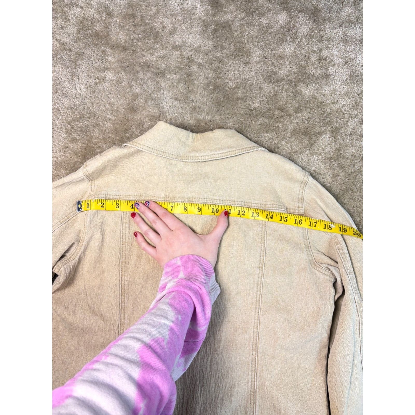 Denime DG2 Womens Jacket Beige Denim Zip Up Short Stretch Medium Size 32" / US 10 / IT 46 - 7 Thumbnail