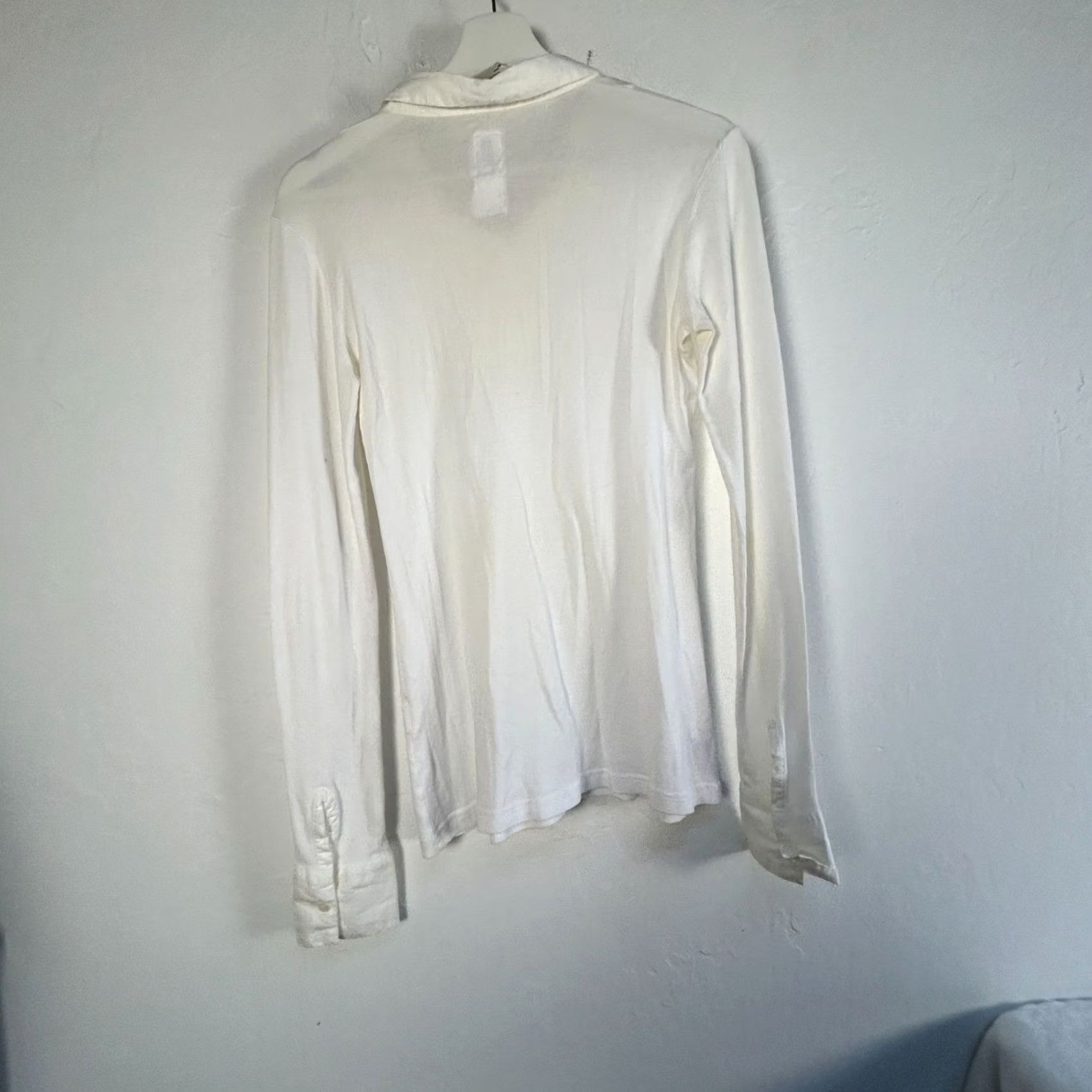 Vintage Kristensen Du Nord Polo Shirt Size 4 White Long Sleeve Made in Italy Womens Size S / US 4 / IT 40 - 2 Thumbnail