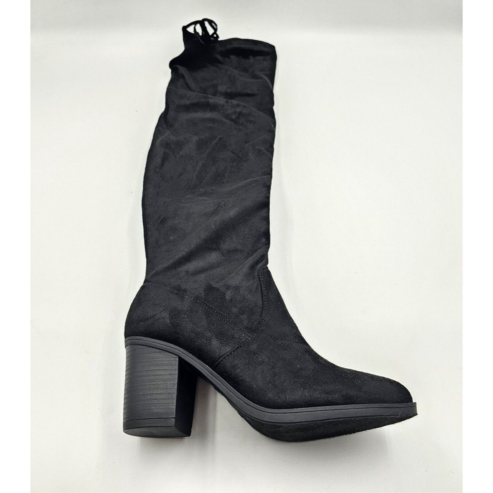 Fashion Nova Fashion Nova Molly Heeled Thigh High Boots Shoes Side Zip Bl Size US 10 / IT 40 - 2 Thumbnail