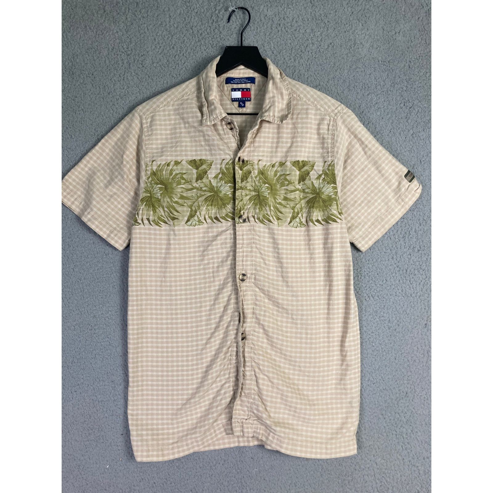 Tommy Hilfiger Tommy Hilfiger Men's S Beige Check Short Sleeve Shirt Size US S / EU 44-46 / 1 - 6 Thumbnail