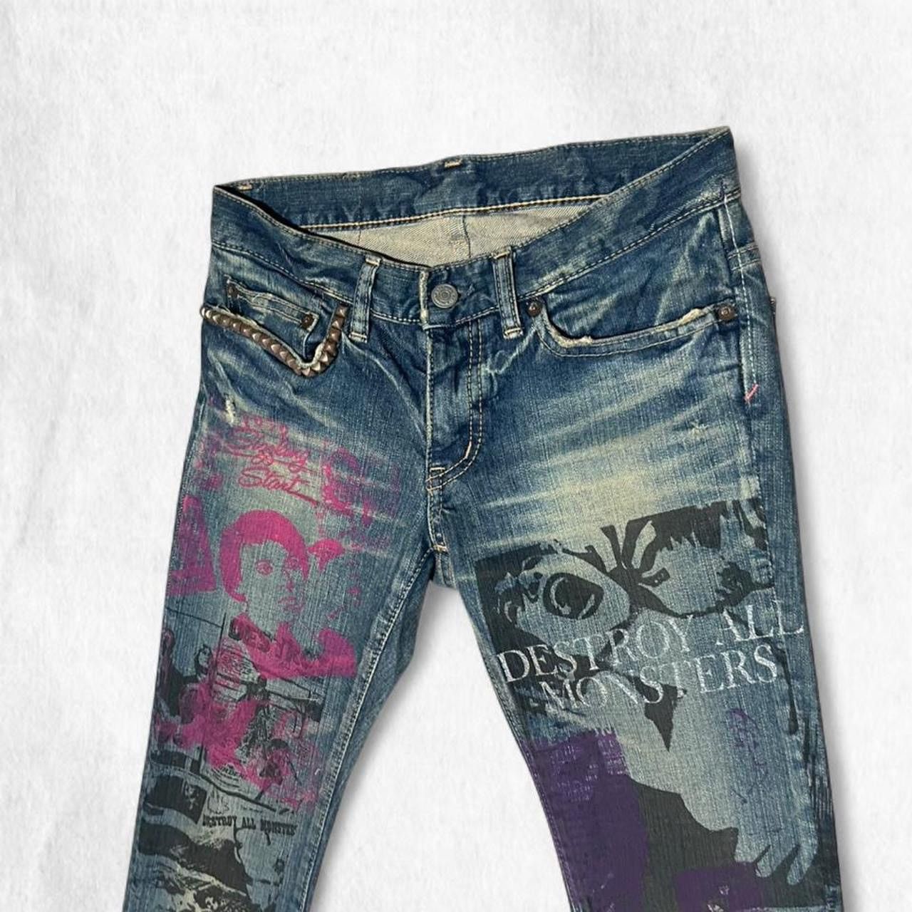 Hysteric Glamour RARE Hysteric Glamour x Destroy All Monster 👿 lowrise jeans Size 26" / US 2 / IT 38 - 3 Thumbnail
