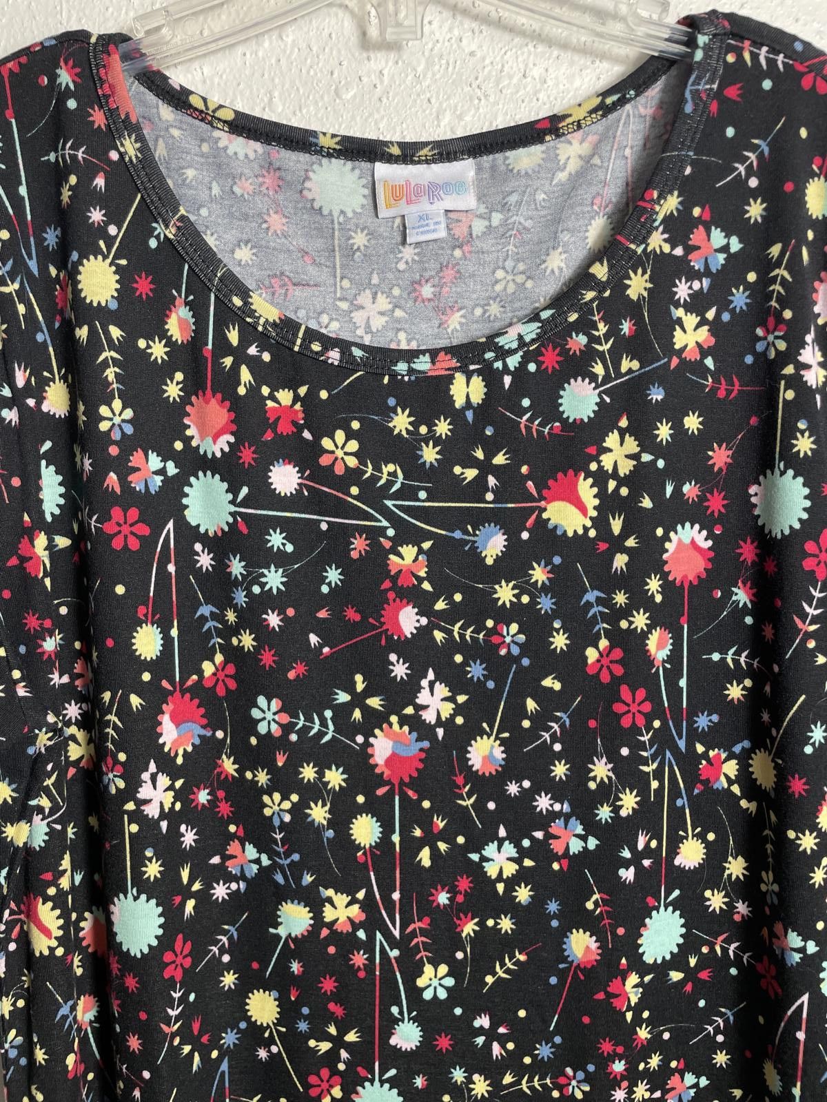 Other LuLaRoe Julia Tee Shirt Dress Tunic Women's XL Black Floral Size XL / US 12-14 / IT 48-50 - 6 Thumbnail