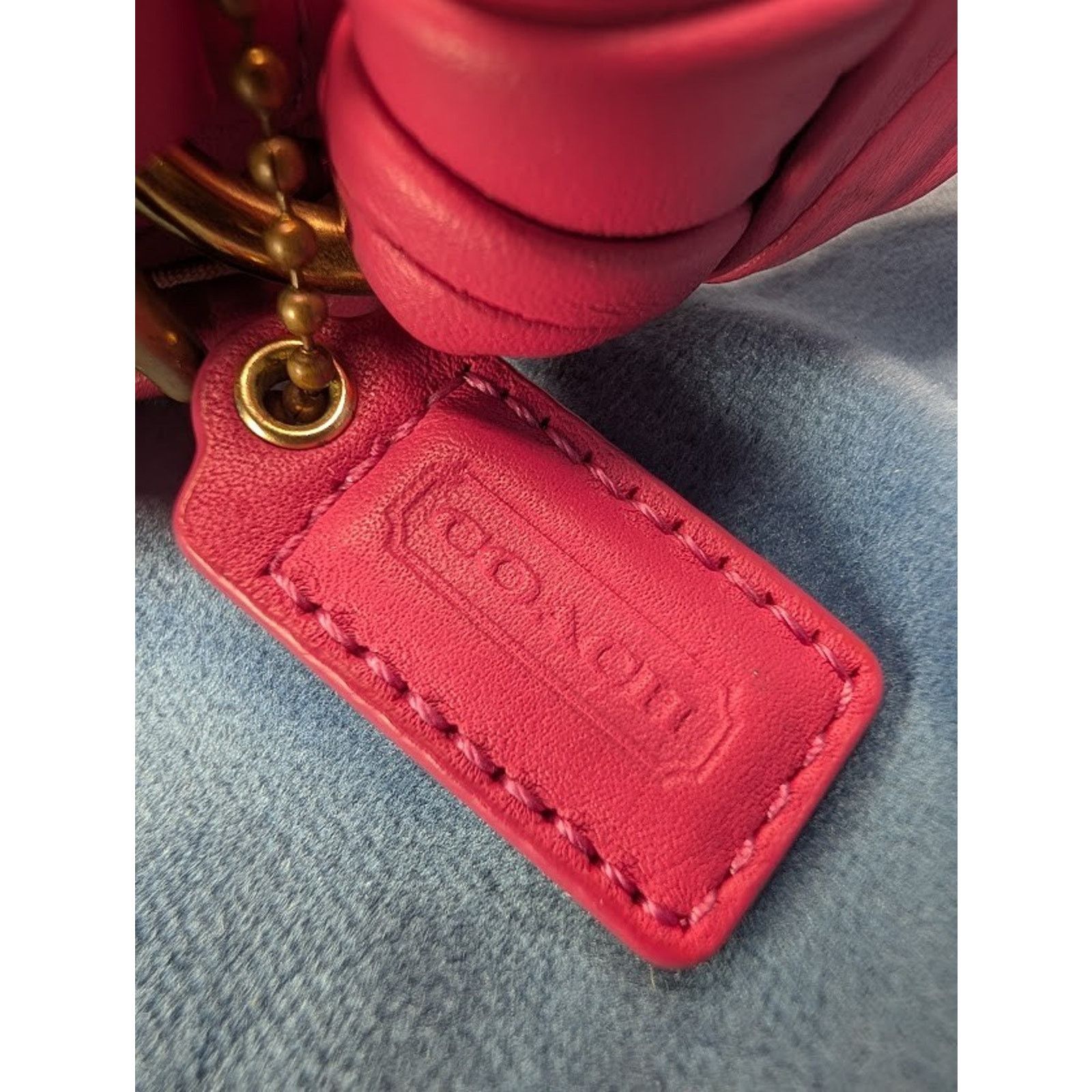Coach Coach Parker Straw Shoulder Bag Pink Leather Kiss Lock Size ONE SIZE - 2 Thumbnail