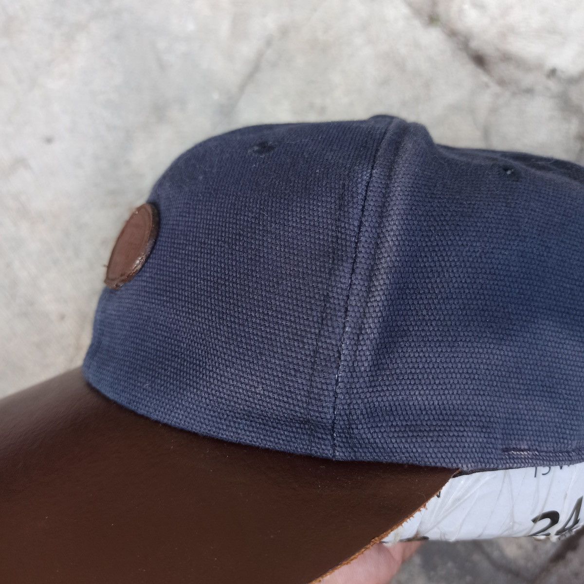 Leather × Vintage Fox fire hat with bold leather visor Size ONE SIZE - 7 Thumbnail