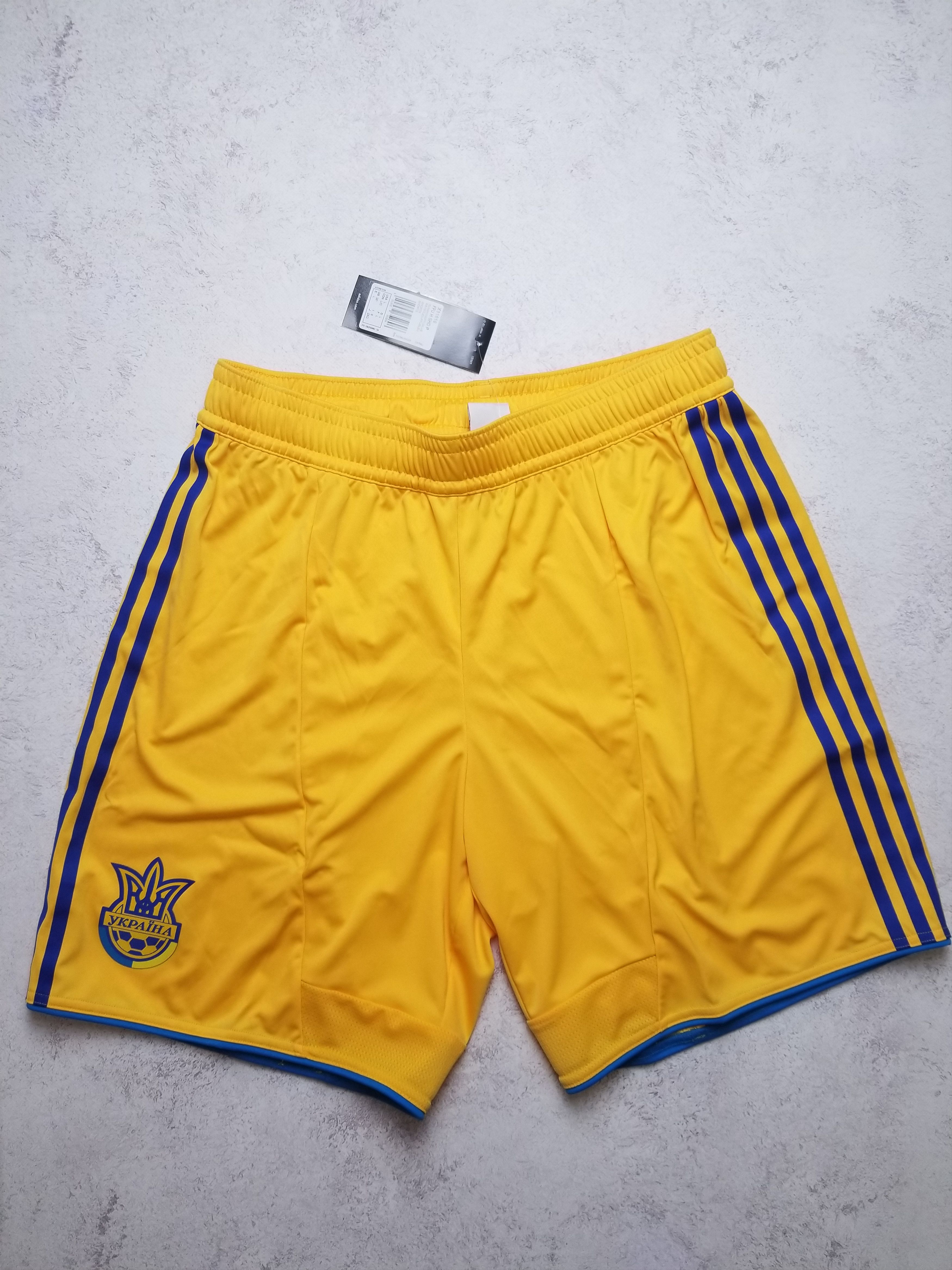 Adidas Ukraine EURO 2012 Home Football Shorts Adidas Yellow MEN'S L Size US 34 / EU 50 - 1 Thumbnail