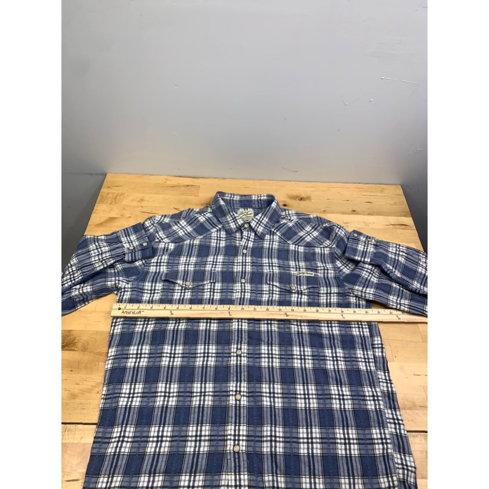 Lucky Brand Lucky Brand Button-Up Shirt Mens M Western Cowboy Plaid Blue 12741 Size US M / EU 48-50 / 2 - 4 Thumbnail
