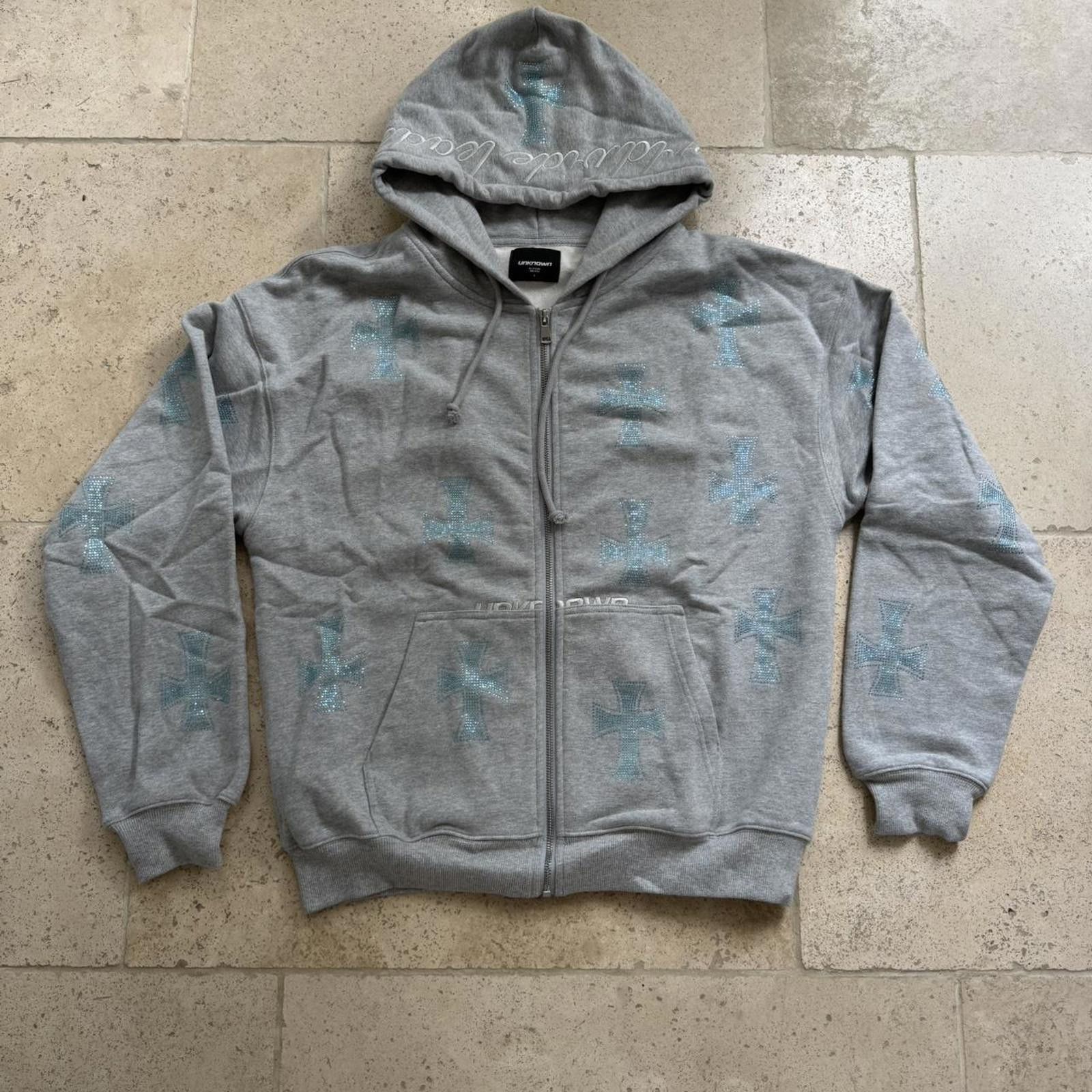 Unknown London unknown ldn grey rhinestone zip up Size US S / EU 44-46 / 1 - 1 Thumbnail