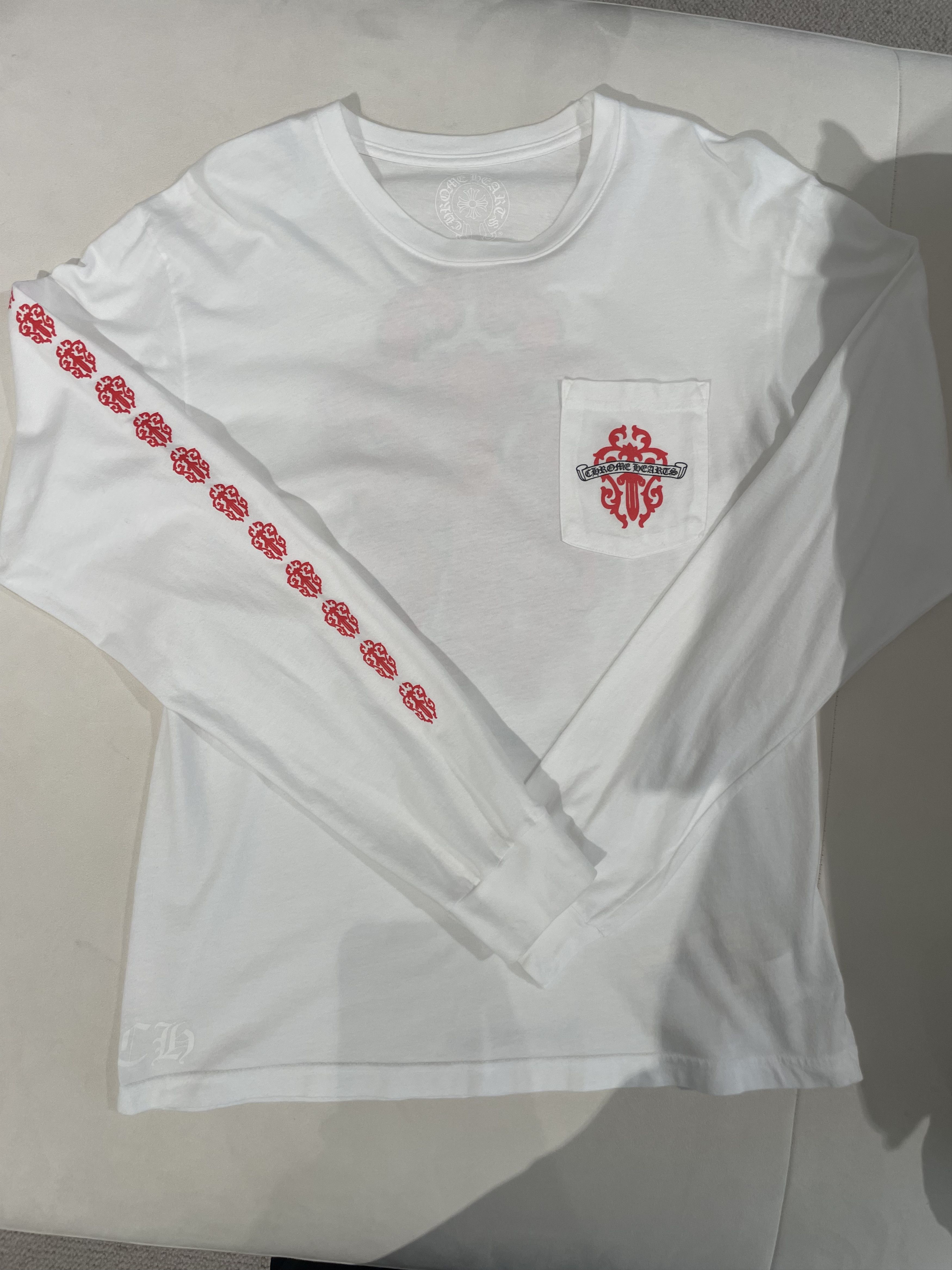 Chrome Hearts Chrome Hearts Red Dagger White Long Sleeve T-Shirt Tee Size US L / EU 52-54 / 3 - 6 Thumbnail