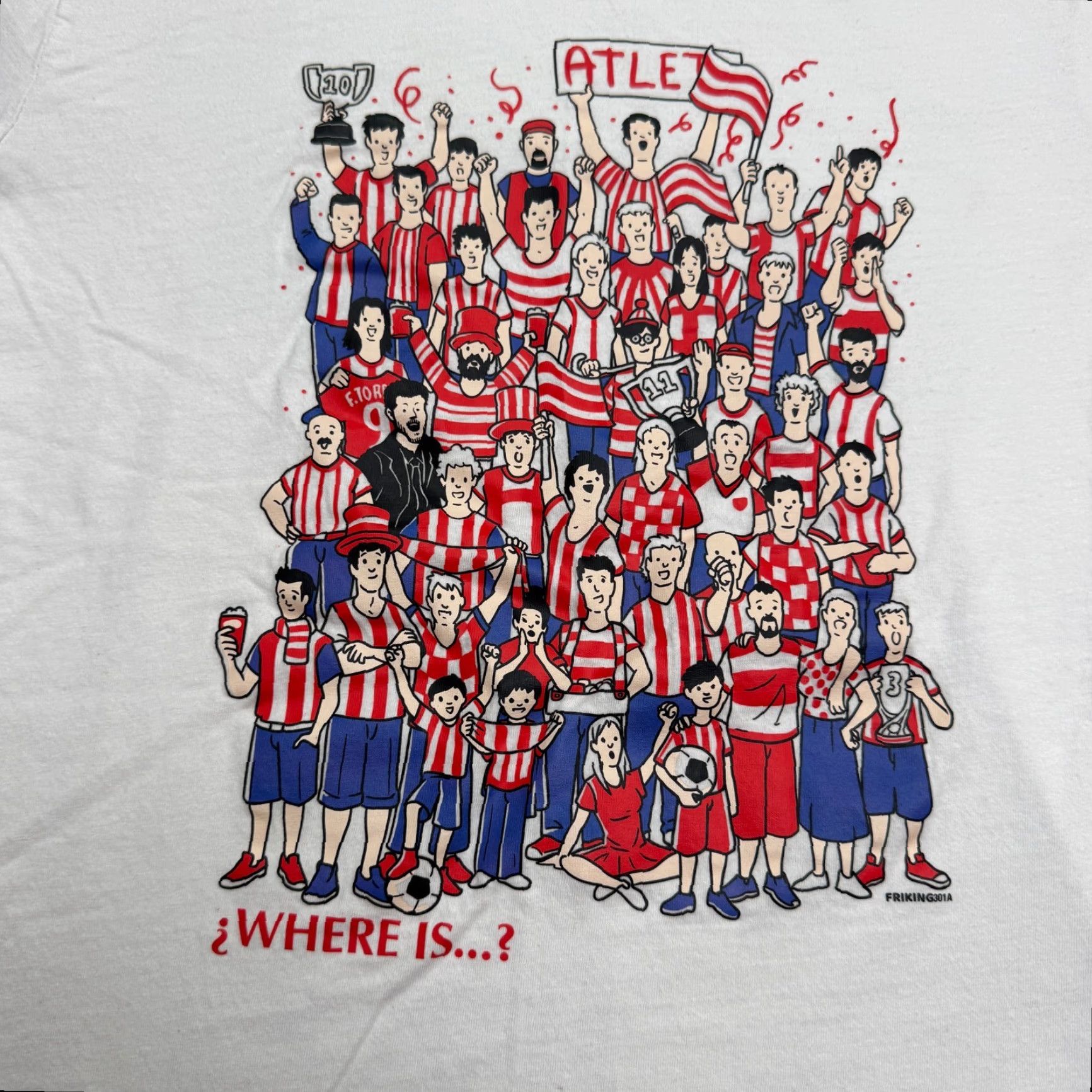 Aldo Friking Where Is Waldo Athletic Graphic Print T-Shirt Medium White Mens Size US M / EU 48-50 / 2 - 3 Thumbnail