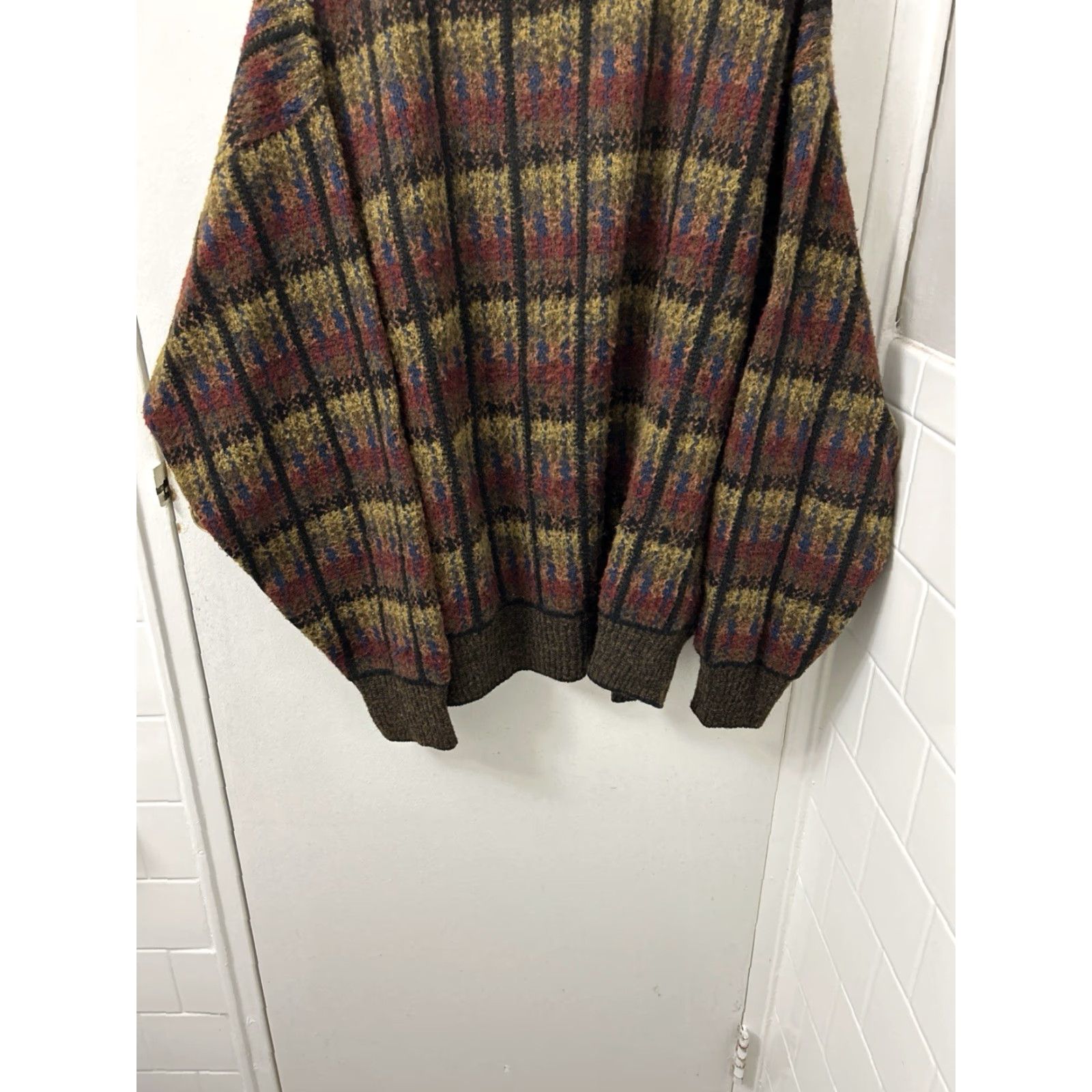 Vintage VINTAGE Bachrach Wool Sweater Mens M Brown Plaid Knit Crewneck Pullover Size US M / EU 48-50 / 2 - 3 Thumbnail