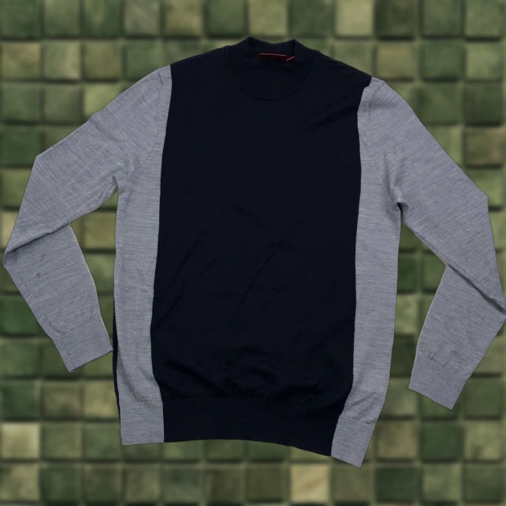 Hugo Boss Hugo Boss Wool Blend Thin Knit Colorblock Mens Sweater Large-13010 Size US L / EU 52-54 / 3 - 1 Thumbnail