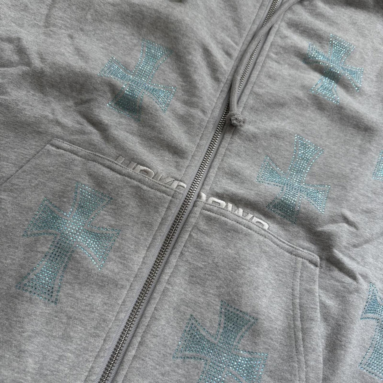 Unknown London unknown ldn grey rhinestone zip up Size US S / EU 44-46 / 1 - 2 Thumbnail